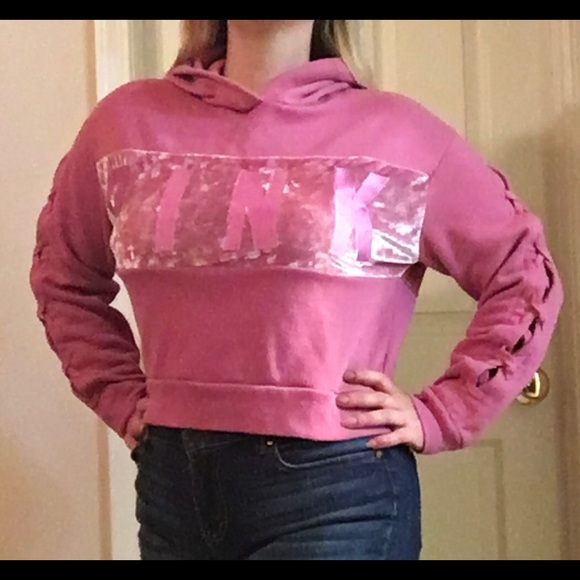 Pink by VIctoria’s Secret Crop Hoodie Size Small - Picture 3 of 7